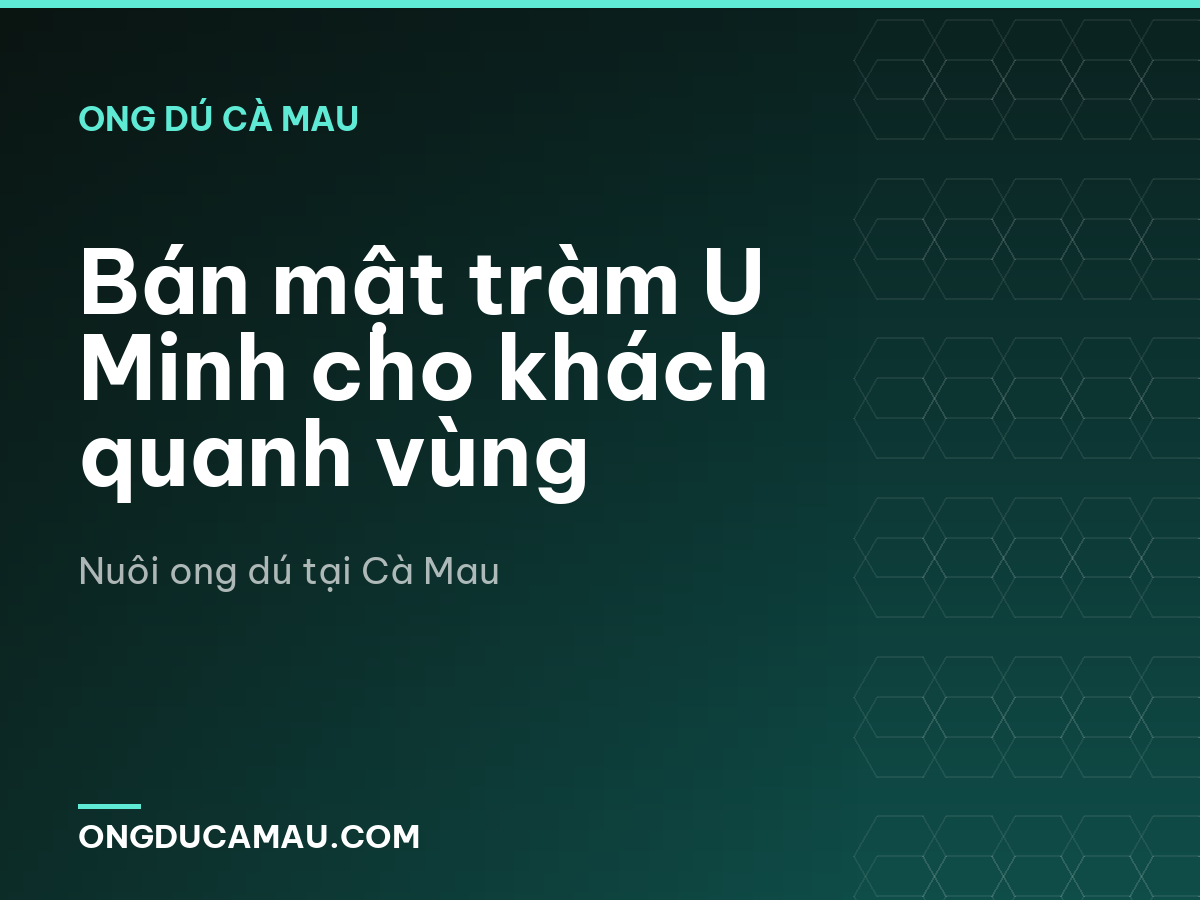 Bán mật tràm U Minh cho khách quanh vùng