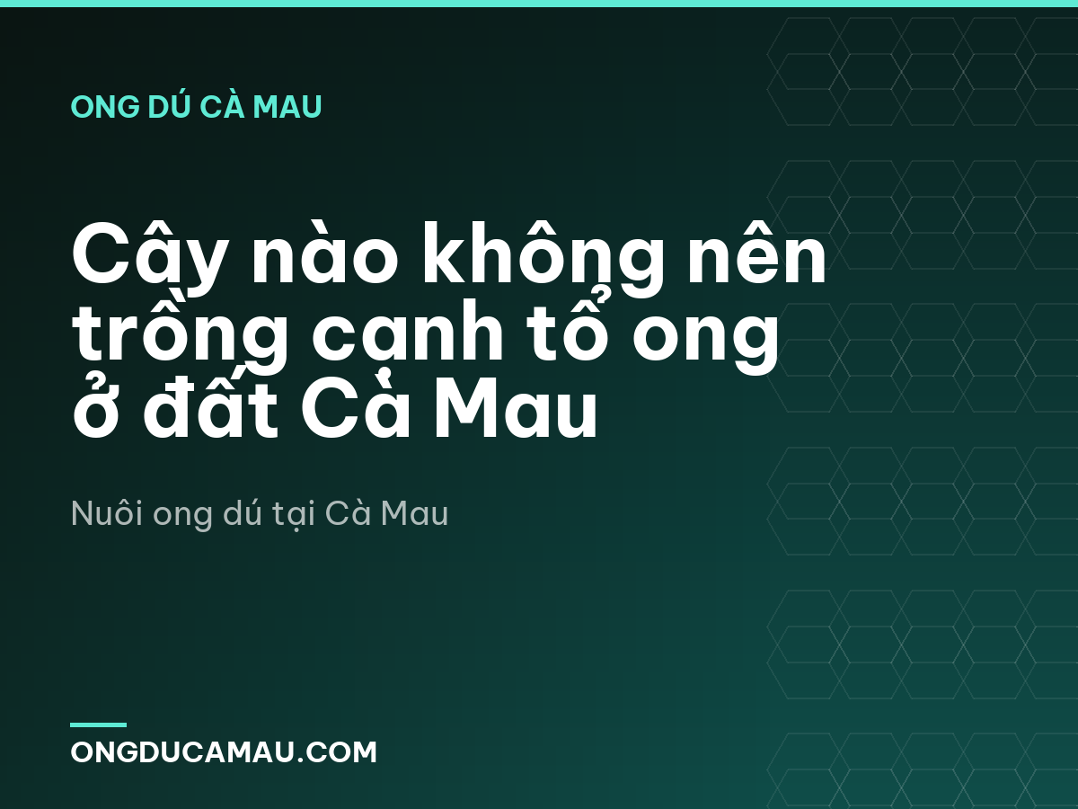 Cây nào không nên trồng cạnh tổ ong ở đất Cà Mau