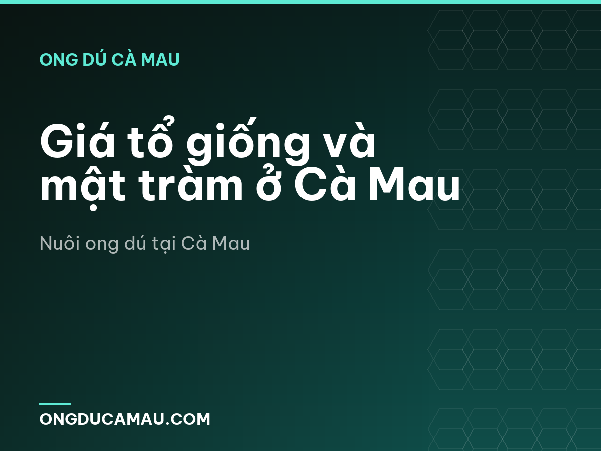 Giá tổ giống và mật tràm ở Cà Mau